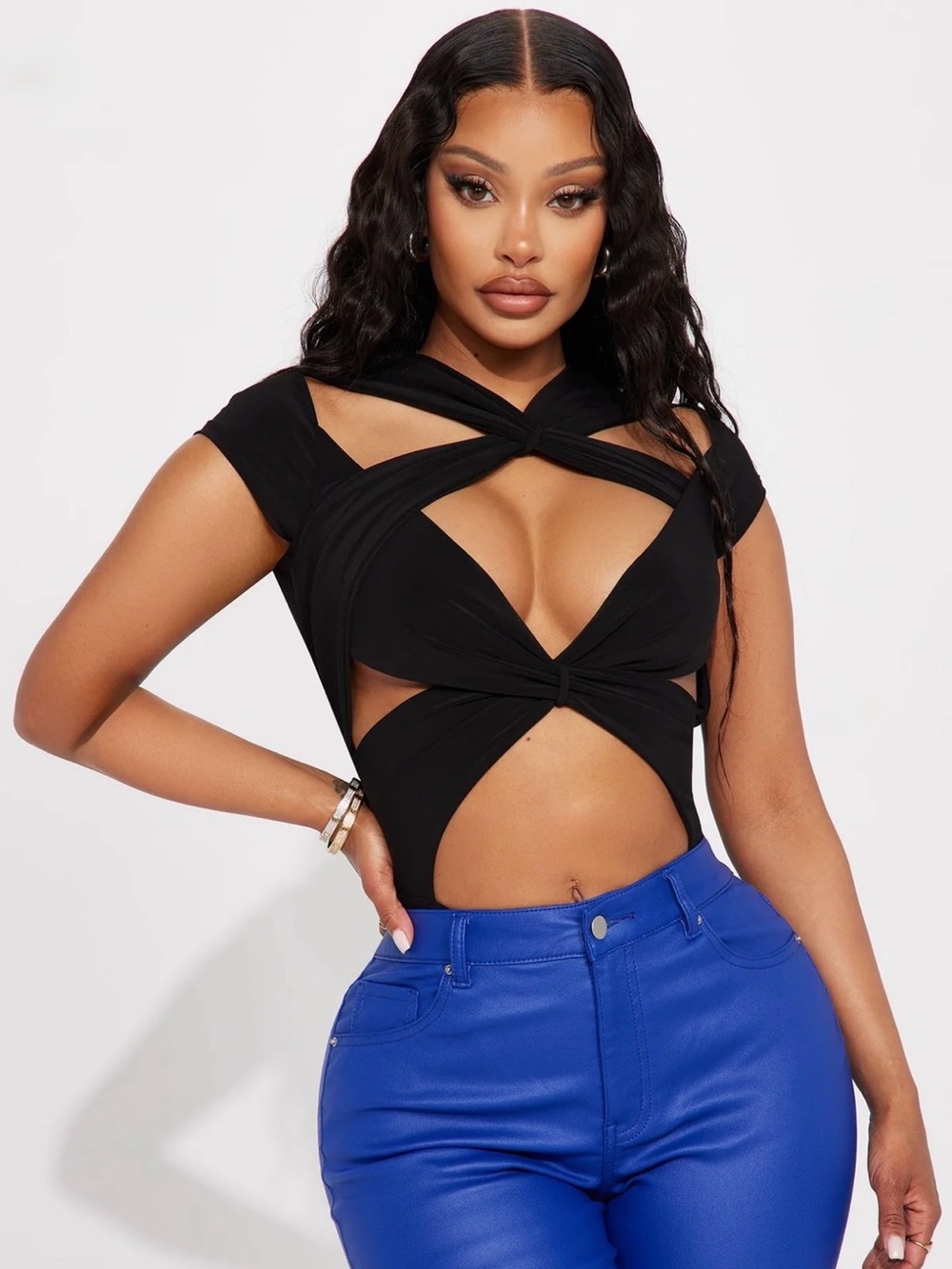 Fashion Nova Never Too Much Black Bodysuit